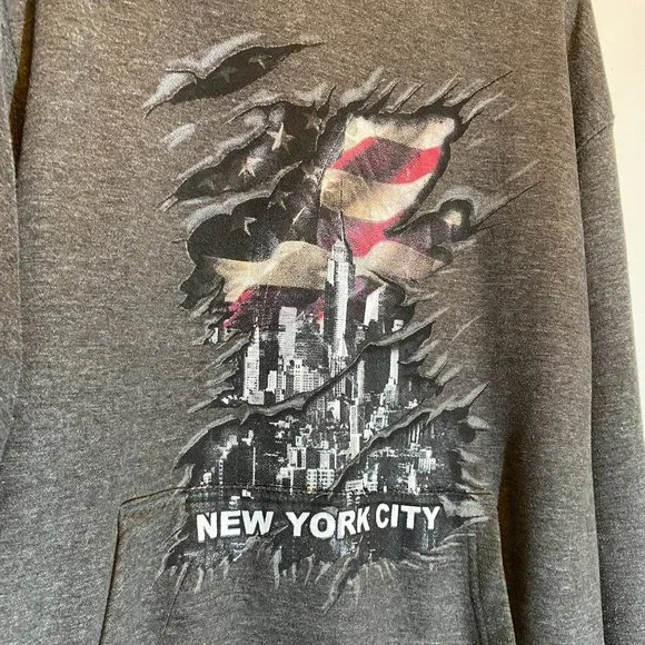 New York City Gray Hooded Sweatshirt - Picture 2 of 8